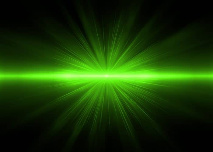 Green horizontal laser beam.